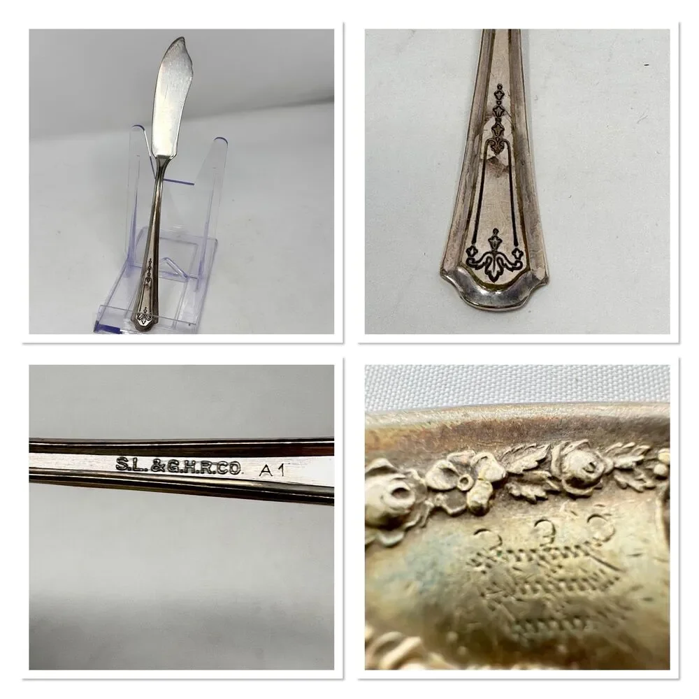 Mismatched Lot of 4 Antique and Vintage Silverplated Serving Utensils Set